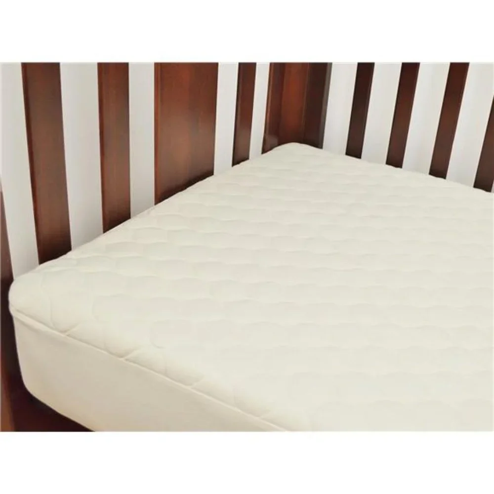 Waterproof Quilted Crib and Toddler Size Fitted Mattress Cover made with Organic